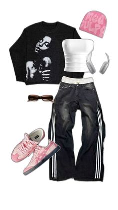 #streetwear #fashion #inspo #outfitinspo #beauty #lookbook #fun #alternative #alt #adidas #adidassambas #ahs #ahsstyle #streetwear #streetwear #streetfashion #fashioninspo #ootdinspo #fashionaesthetics 2000s Fashion Street Style, Winter Ahs Outfit, Y2k 90s Outfits, Ahs Fall Outfits, Ahs Style Outfits Winter, Ahs Winter Outfits, Ahs Outfit Ideas, 2000s Streetwear Fashion, Ash Style Outfit