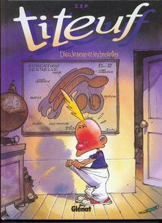 a book with an image of a cartoon character holding a baseball bat in his hand