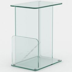 an empty glass box on a white background