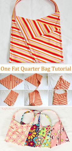 One Fat Quarter Gift Bag Tutorial Sewing Gift Bags Patterns, How To Make Purses And Bags Ideas, Easy Bags To Make, Unique Fabric Crafts, Unique Gift Bag Ideas, Sewing Projects Fat Quarter, Small Fabric Gifts To Make, What To Make With 1 Yard Of Fabric, Quarter Yard Sewing Projects