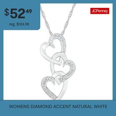 Diamond Clarity: I3Jewelry Closure: Spring Ring ClaspLink Construction: SolidSetting: ProngShape: HeartStone Cut: RoundDiamond Color: JMetal Color: WhiteChain Length: 18 InchChain Width: .7 MillimetersPendant Length: 27.2mmPendant Width: 13.6mmRounded Carat Weight: Less Than 1/10 Ct.t.wChain Construction: RopeCare: Wipe CleanStone Type: 10 Natural DiamondAuthenticity: Natural DiamondBirthstone: April BirthstoneMetal: Sterling SilverNecklace Type: Pendant NecklacesCountry of Origin: Imported White Heart Necklace With Diamond Accents, Sterling Silver Heart Pendant, Silver Heart Pendant, Sterling Silver Heart, Heart Pendant Necklace, Diamond Clarity, Silver Heart, Spring Rings, White Diamond