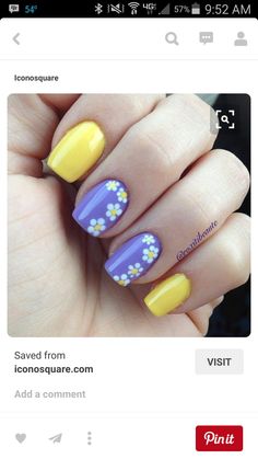 Daisy Nails, Gradient Nails, Nail Designs Spring, Fancy Nails, Short Acrylic Nails