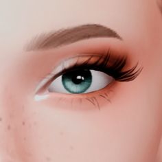 an animated image of a woman's eye with long lashes