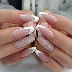 Unique Manicure, Bridal Nail Art, Nail Art Wedding, Bridal Nails, Luxury Nails, Coffin Nails Designs, French Tip Nails, Short Acrylic Nails, Nail Polishes