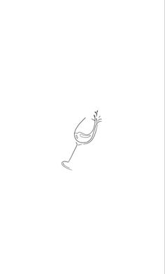 a drawing of a wine glass on a white background