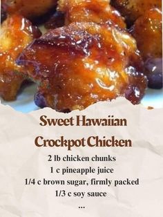 the recipe for sweet hawaiian crockpot chicken