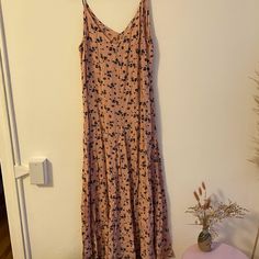 Never Worn. 51% Viscose 49% Rayon. Super Flowy And Bohemian. Made In La! Casual Floral Midi Dress In Rayon, Casual Midi Length Sundress In Viscose, Casual Viscose Midi Sundress, Casual Midi Length Viscose Sundress, Casual Midi-length Viscose Sundress, Pink Viscose Casual Midi Dress, Casual Pink Viscose Midi Dress, Casual A-line Viscose Maxi Dress, Casual Pink Viscose Dress