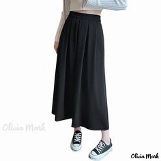 Olivia Mark - Blush Pink Pleated Midi Skirt with Flowy Draped Design and High Waist - Casual and Elegant Floor-Length Skirt Black Full-length Flowing Pleated Skirt, Casual Full-length Pleated Skirt, Black Full Length Flowy Pleated Skirt, Casual Fitted Full-length Pleated Skirt, Full Length Flowy Black Pleated Skirt, Full Length Black Flowy Pleated Skirt, Solid Color Stretch Wide Leg Skirt, Non-stretch Solid Maxi Skirt, Casual Stretch Plain Skirt