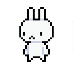 an image of a pixelated rabbit with a tag on it's back side