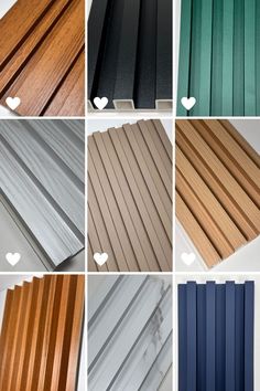 different types of wooden slats in various colors