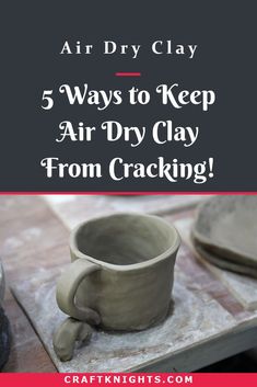 an air dry clay cup sitting on top of a table