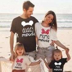 Daddy Mama Mini Mouse Disney Matching Family Disney Trip Custom T Shirt Father And Girl, Matching Family T Shirts, Mother Daughter Matching Outfits, Family Disney Trip, Family Look, Mini Mouse, Adventures By Disney, Mommy And Me Outfits, Disney Family