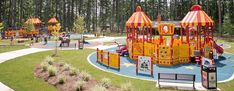 children's play area in the middle of a park