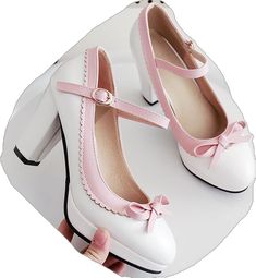 Cute Platform Heels With Round Toe, Cute Spring Heels With Round Toe, Cute Low Heel Platform Heels, Cute Synthetic Heels, Cute White Block Heels, Cute White Low Heel Heels, Cute Low Heel White Heels, Cute Synthetic Block Heel Shoes, Cute Block Heel Synthetic Heels