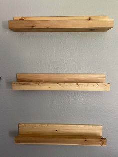 Salvaged cedar wood floating ledge shelf set with the hardware needed to mount onto the wall for easy install. Wood: Salvaged Western Red Cedar Shelf Size: 24"L x 4.25"D x 4"H (total shelf depth 3") Set of 3 Stain Pictured: Natural Please Note: These are hand-made salvage wood shelves. Not all pieces will look identical. Please reference the pictures. The picture is ones we made to still have a rough edge look. If you want a different look, stain, or size, fill out the Custom Order page. This is Ledge Shelf, Gallery Ideas, Salvaged Wood, She Shed, Cedar Wood, Western Red Cedar, Red Cedar, Wood Shelves, Working Area