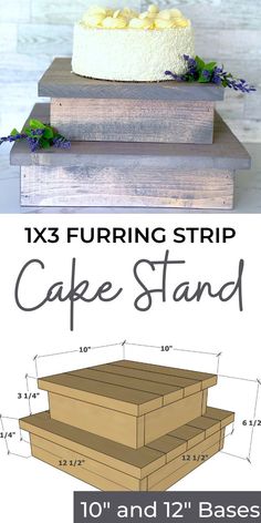 the cake stand is made out of wood and has three different layers to each layer