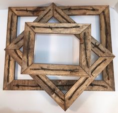 a wooden frame made out of wood sticks