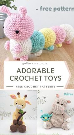 crochet patterns for stuffed animals that are adorable