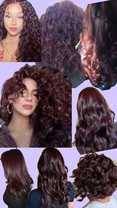 Hair Color Curly, Cherry Cola Hair Color, Black Cherry Hair Color, Cherry Cola Hair, Black Cherry Hair, Wine Hair Color, Cherry Hair