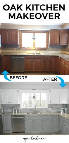 before and after pictures of a kitchen remodel