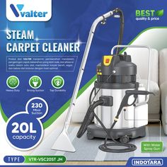 an advertisement for a steam carpet cleaner