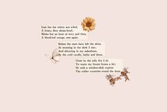 some flowers and butterflies on a pink background with words written in the bottom right corner