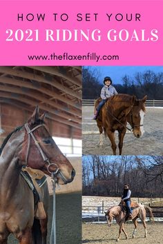 horses and riders with text overlay how to set your 2012 riding goals