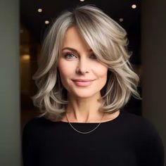 35 Flattering Hairstyles for Women Over 50 with Bangs Cosmo School, Medium Hair Styles For Women, 2023 Hair, Medium Length Hair, Fat Face, Medium Hair Cuts, Face Hair, Shoulder Length Hair