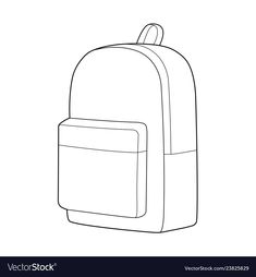 a black and white line drawing of a backpack