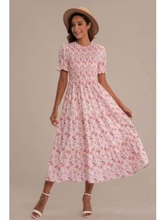 New Arrvial Clothing for Women - Petallush Midi Smock Dress Outfit, Feminine Style Dress, Plus Size Party Wear, Magical Fashion, Pink Floral Midi Dress, Fall Fashion Staples, Midi Shift Dress, Comfy Dresses, Maternity Clothing