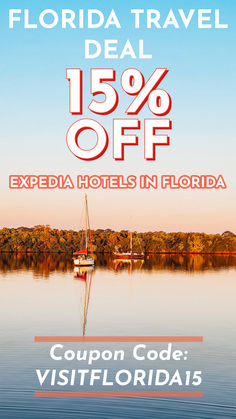 the florida travel deal is 15 % off expedia hotels in florida coupon code visitfloridiais