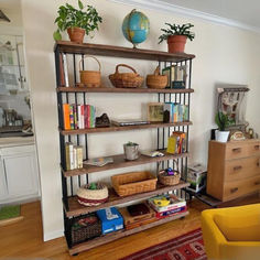 Solid Pine Wood Bookcase Dining Room Shelves, Wooden Bookshelf, Walnut Shelves, Bookcase Wall, Live Edge Dining Table