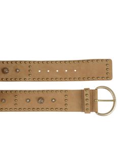 High belt with studs and ornaments in brass and semi-precious stones Colour: beige Composition: 100% leather Dimensions: height 6cm Colour Beige, Women's Belt, Semi Precious Stones, True Religion, Belts For Women, Luxury Boutique, Semiprecious Stones, Precious Stones, Stone Color