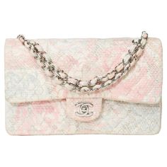 Amazing​ ​&​ ​Rare​ ​Chanel​ ​Timeless​ ​Camellia​ ​limited​ ​edition​ ​double​ ​flap​ ​shoulder​ ​bag​ ​in​ ​multicoloured​ ​quilted​ ​Tweed​ ​(pastel​ ​colors​ ​pink,​ ​gray,​ ​ivory),​ ​silver​ ​metal​ ​trim,​ ​silver​ ​metal​ ​handle​ ​interlaced​ ​with​ ​multicolor​ ​Tweed​ ​allowing​ ​a​ ​hand​ ​or​ ​shoulder​ ​or​ ​crossbody​ ​carry 1​ ​patch​ ​pocket​ ​on​ ​the​ ​back​ ​of​ ​the​ ​bag Padded​ ​flap​ ​closure,​ ​​ ​silver​ ​metal​ ​CC​ ​closure Pink​ ​leather​ ​inner​ ​lining,​ ​a�​ ​doubl Pink Chanel Bag, Luxury Bags Collection, Chanel Pink, Flap Shoulder Bag, Pink Chanel, Fancy Bags, Pretty Bags, Metal Trim, Cute Bags