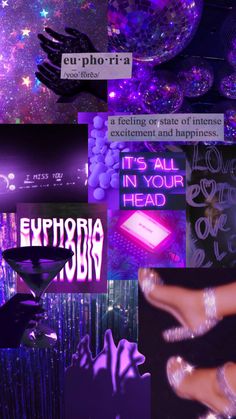 the collage shows different types of neon lights and text that reads, it's all in your head