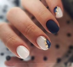 Blue Nails Winter, Mini Nails, White And Blue Nails, Manicure Nail Designs, Hello Nails, Minimal Nails, Nails Winter