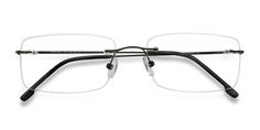 Black rectangle eyeglasses available in variety of colors to match any outfit. These stylish rimless, large sized metal eyeglasses include free single-vision prescription lenses, a case and a cleaning cloth. Rimless Eyeglasses, Metal Eyeglasses, Glasses Clear, Rectangle Eyeglasses, Discover Your Style, Rectangle Glasses, Black Rectangle, New Glasses, Silver Line