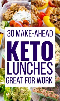 Lunches To Meal Prep, Diet Lunches, Meal Prep For Work, Keto Vegan, Ketosis Diet