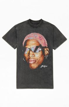 Dennis Rodman, T Shirt Art, Black Graphic Tees, Streetwear Men Outfits, Top Graphic Tees, Oversized T Shirt, Online Clothing Stores, Mens Graphic Tee, Favorite Shirts