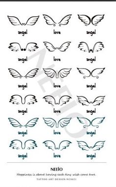 an image of different types of wings and their names in spanish, with the words'love