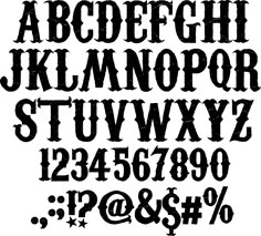 an old fashioned font with black ink