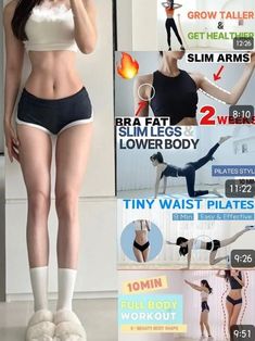 Small Waste Workouts, Korean Body Shape Exercise, Kpop Workout, Small Waist Workout, Body Tips, Full Body Workout Routine, Summer Body Workouts, All Body Workout, Workout For Flat Stomach