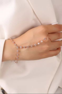 "Crystal Hand Chain Bracelet Chain, Hand Chain Ring Bracelet Jewelry, Cubic Zirconia Bracelet Dainty, Birthday Gifts For Woman, Gift For Mom Metal : 925 SİLVER  ☮ SANYA JEWELRY VALUES ☮ ✔ Your satisfaction is GUARANTEED! (Please read our policy) ✔ All items are made from the very BEST of quality materials ✔ Every piece of jewelry is HANDCRAFTED ✔ We use only 100% PURE recycled Gold (Nickel free) ✔ All natural Gems and natural Diamonds used are CONFLICT-FREE (in compliance with the United Nations Valentine's Day Wedding Chain Jewelry, Valentine's Day Wedding Jewelry Chain, Rose Gold Round Crystal Bracelet As Gift, Rose Gold Round Crystal Bracelet Gift, Cubic Zirconia Jewelry With Adjustable Chain For Party, Party Jewelry With Adjustable Chain And Cubic Zirconia, Party Jewelry With Adjustable Cubic Zirconia Chain, Party Jewelry With Adjustable Chain In Cubic Zirconia, Elegant Chain Jewelry For Mother's Day