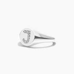 Get personal with an initial signet ring. Whether you want to rock your own initial or that of a loved one, or better yet give a customized gift, these rings fit the bill. You'll want it in every letter of the alphabet! J Initial, The Bill, Ring Fit, The Alphabet, Signet Ring, White Gold Diamonds, Diamond Rings, Fashion Rings, Gold Diamond