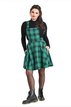 Irish Tartan, Spin Doctors, Bunny Outfit, Pinafore Dress, St Patrick’s Day, Green Plaid, Unique Outfits, Tartan Plaid, Handmade Clothes