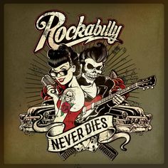 Rockabilly Art Vintage, Rockabilly Tattoo Designs, Rockabilly Artwork, Man Cave Pub, Rockabilly Cars