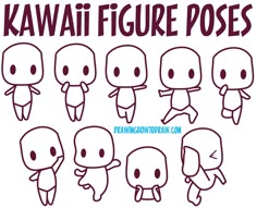 an image of kawaii figure poses in different positions on the webpage,