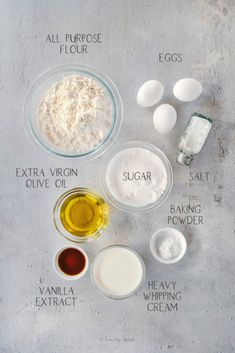 ingredients to make an egg muffin recipe laid out on a gray background with text