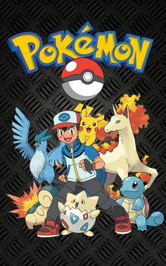 an image of pokemon characters on a black background