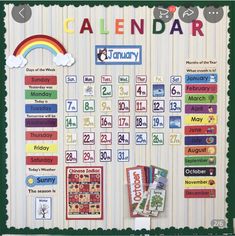 a bulletin board with calendars on it